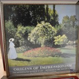 A05. Metropolitan Museum of Art framed “Origins of Impressionism” Monet poster. 34”w x 28”h - $24 